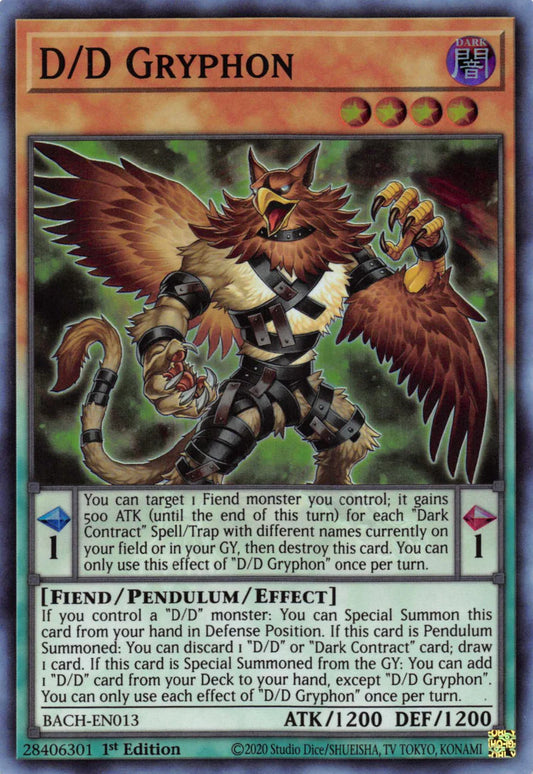 D/D Gryphon - Super Rare - BACH-EN013 - Yu-Gi-Oh!