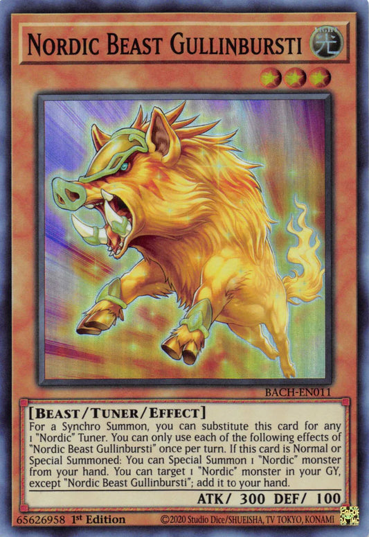 Nordic Beast Gullinbursti - Super Rare - BACH-EN011 - Yu-Gi-Oh!
