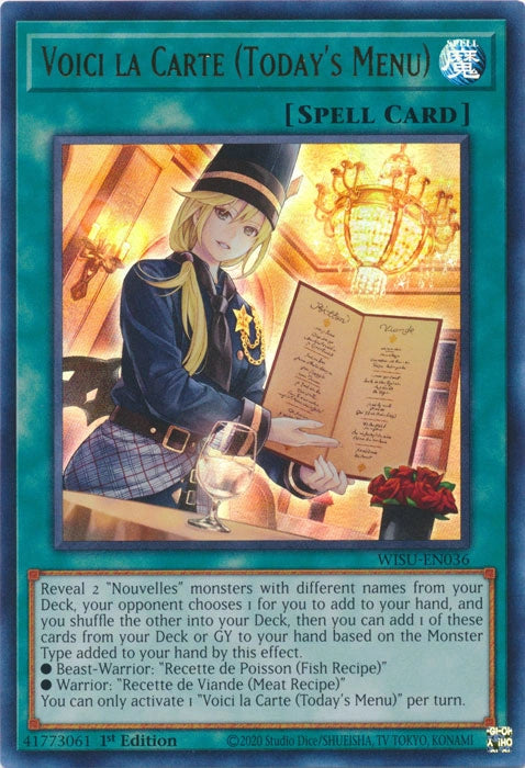 Voici La Carte (Today's Menu) - Ultra Rare - WISU-EN036 - Yu-Gi-Oh!