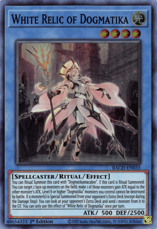 White Relic of Dogmatika - Super Rare - BACH-EN035 - Yu-Gi-Oh!